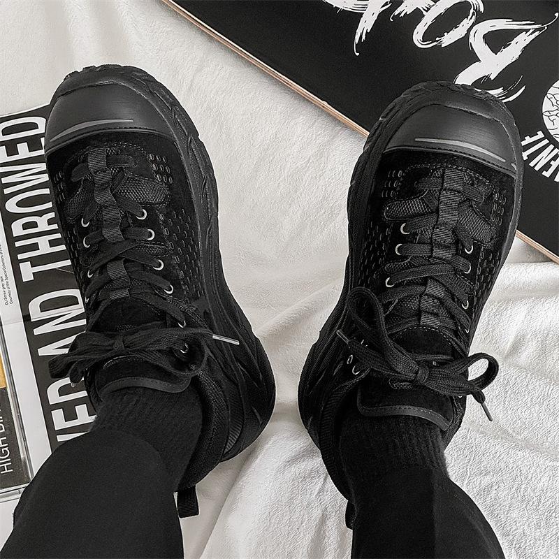 Нескользящие туфли Dude Shoes на платформе для отдыха на открытом воздухе, желтые, корейская версия, ретро-обувь для альпинизма, повседневная мужская спортивная обувь