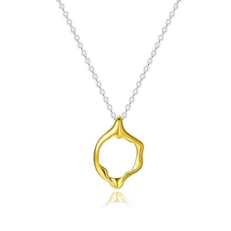Collar de plata de ley con colgante irregular diseño minimalista elegante para mujer