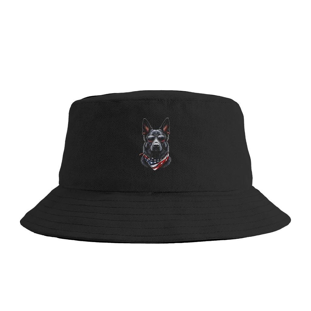 Unisex Women GerUnisex Shepherd Western Graphic Cowboy Dog Smoking Meme Bucket Hat Personality FisherUnisex Hats Summer Travel Caps