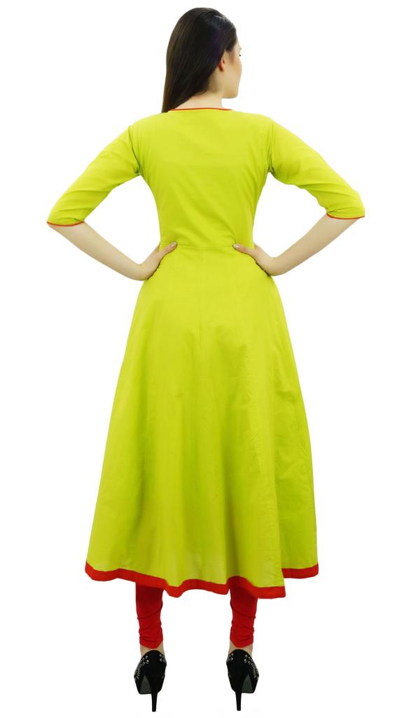 Bimba Женское дизайнерское этническое платье-курти Anarkali Kurta с кисточками