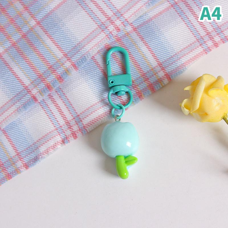 Корейский стиль конфетный цвет тюльпан цветок кулон брелок сумка украшения наушники чехол украшения автомобиль ключи аксессуары