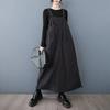 New 2025 Women Plus Size Summer Dress Casual Oversized Basic Vintage Loose Maxi Black Dress