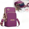 Сумка для мобильного телефона, женская мини-сумка через плечо, модная однотонная сумка для монет, сумка на шею, 3-слойный кошелек