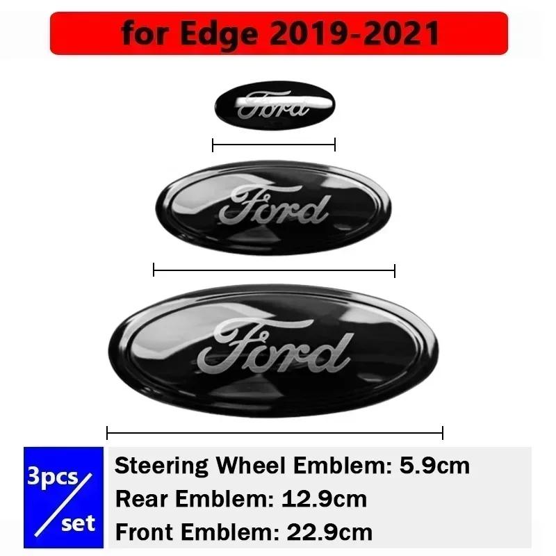 TQ012Car Front Grille Badge Rear Sticker for Ford Edge Escape STLine Explorer Territory Mondeo TAURUS Escort Steering Wheel Emblem