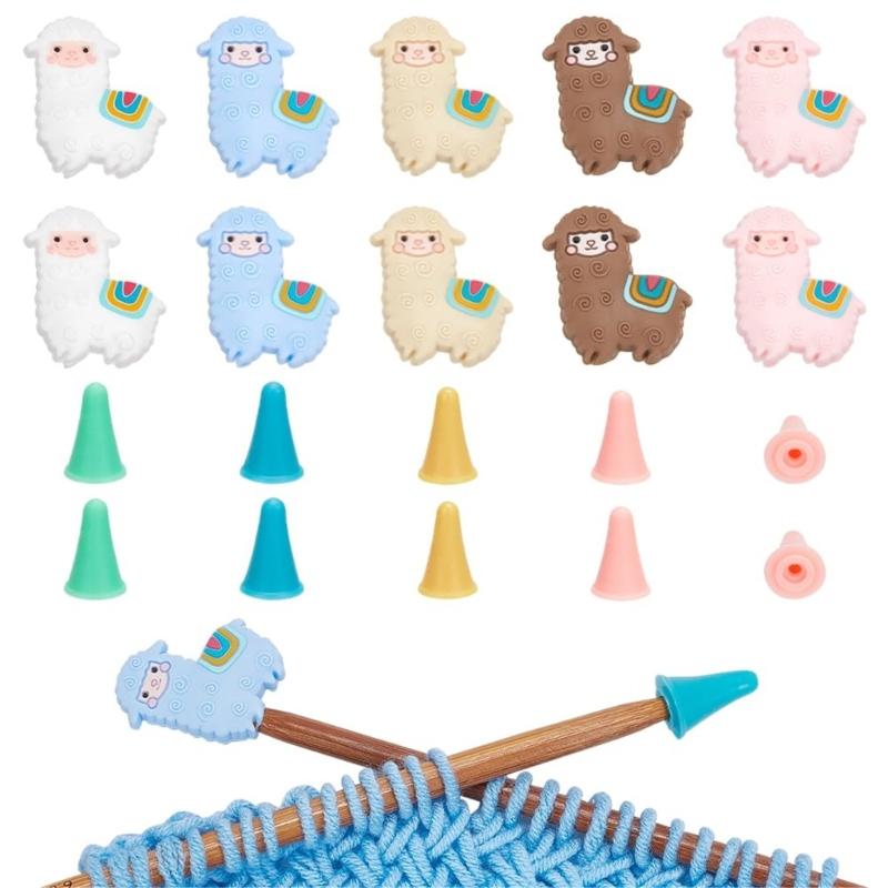 30PCS Sheep Like Knitting Needle Stoppers Needle Point Protectors Needle Tip Stoppers for Hand Knitting Quilting Craft