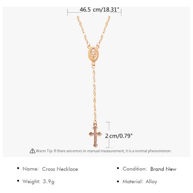 Religious Cross Necklace Gothic Style Clavicle Chains Vintage Crucifix Pendant Neckchains Handmade GIfts for Women Girl
