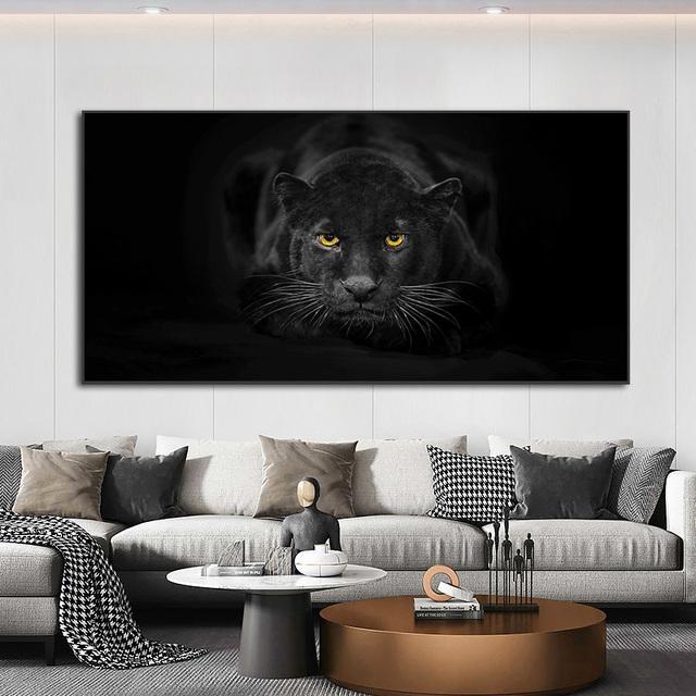Животное черно-белый дикий тигр Лев лиса картина маслом плакат настенная картина украшение дома