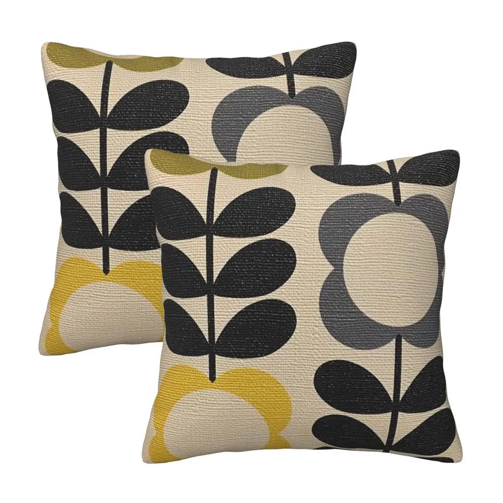 Orla Kiely Multi Stem Colorful Fabric 2 pcs Square Pillowcase Pillow Cover Cushion Comfort Throw Pillow for Home Living Room