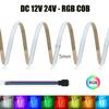 DC 12V 24V RGB COB Светодиодная лента Узкая версия 5 мм 576 светодиодов/м Высокая яркость Без точек Декор для дома Светодиодная лента Гибкая лента-веревка