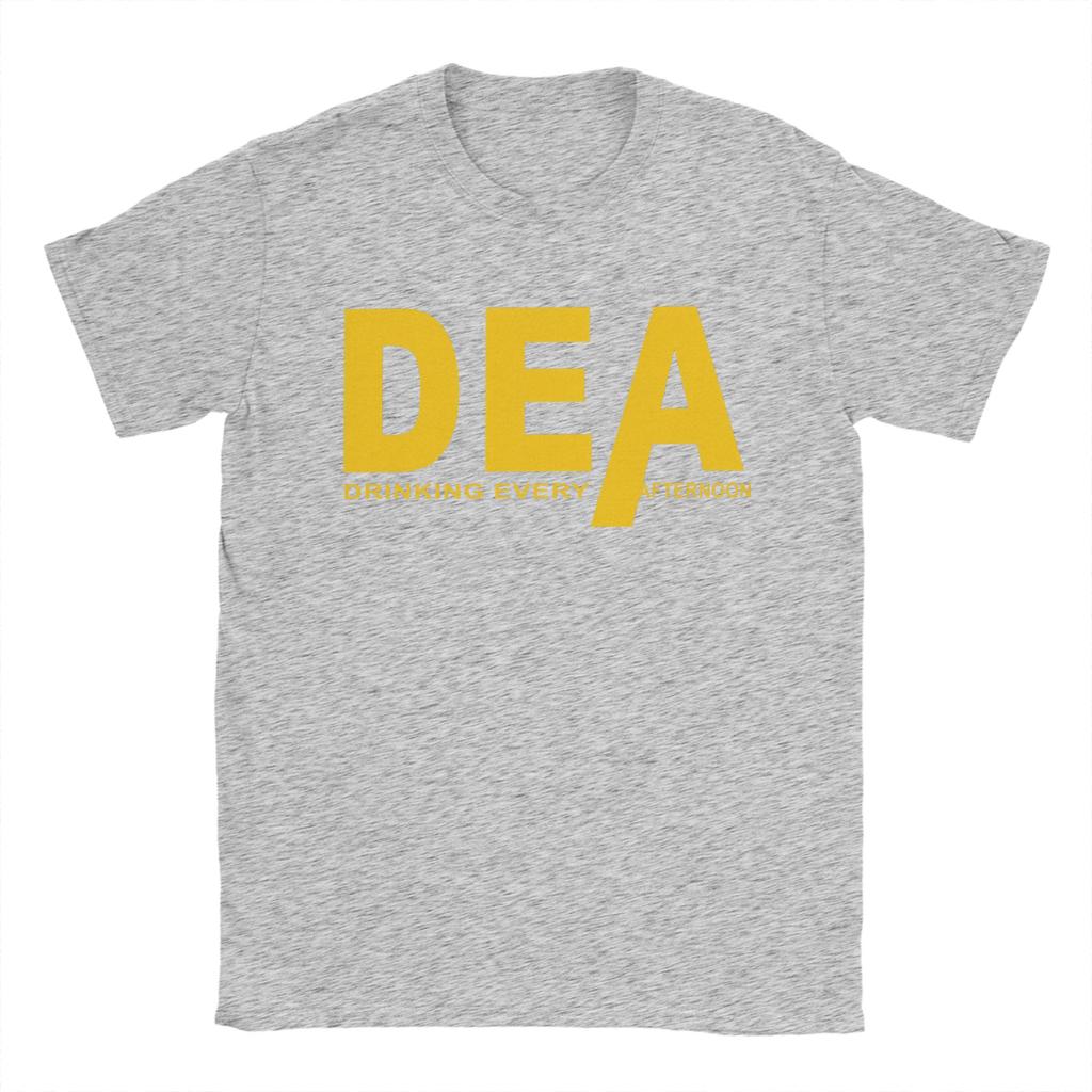 Vintage DEA Drinking Every Afternoon TShirts Unisex O Neck Cotton T Shirt Short Sleeve Tees Plus Size Clothing