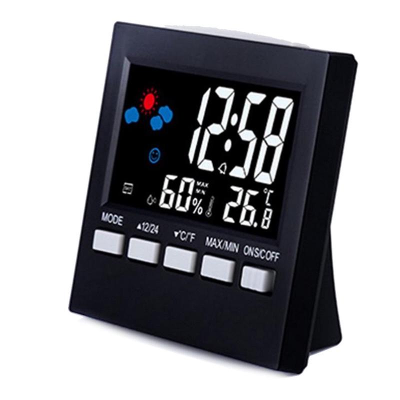 Голосовое управление ЖК-экраном Термометр Часы Внутренний монитор влажности Электронные цифровые часы