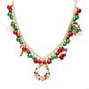 62KE Fashionable Choker Necklace for Women with Christmas Tree and Snowman Pendant Accessory for New Year Jewelry Pieces