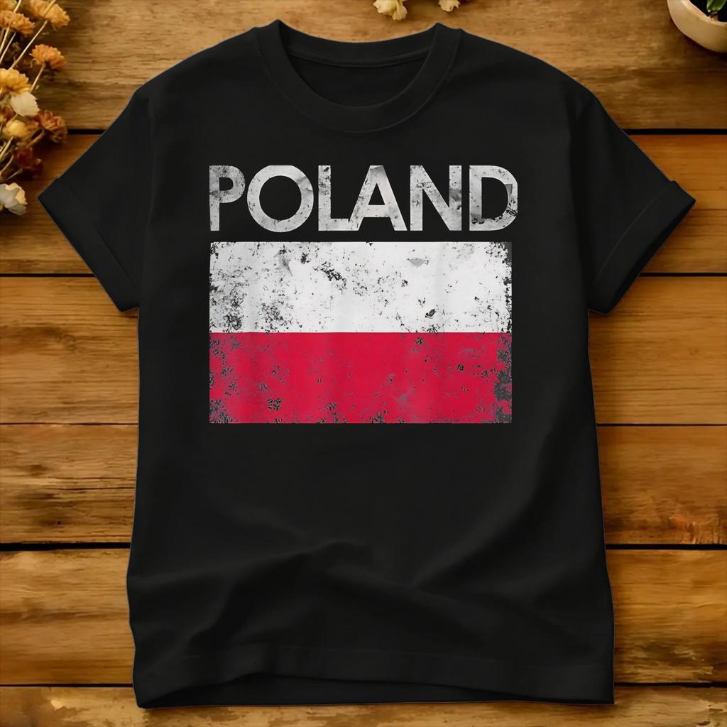 Vintage Poland Polish Flag Pride Gift Cotton T Shirt For Unisexs Summer Poland Polska Polish Tshirts Harajuku Tee Shirt Clothing