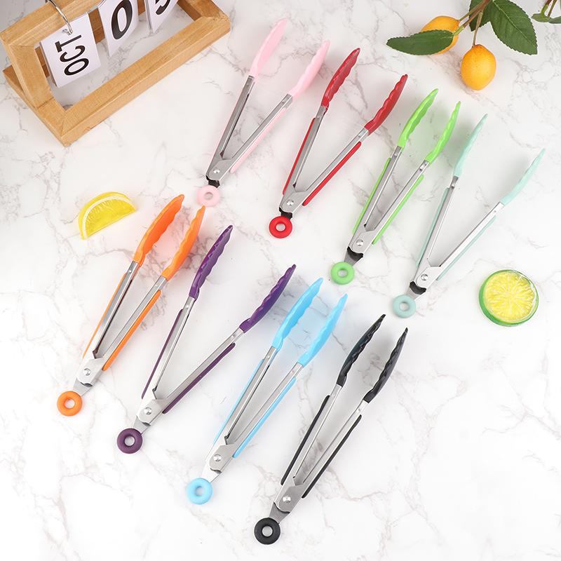 1 шт. 7 дюймов зажим для еды из нержавеющей стали зажим для еды для барбекю гриль стейк зажим для еды нескользящая ручка щипцы для хлеба вечерние кухонные аксессуары для приготовления пищи