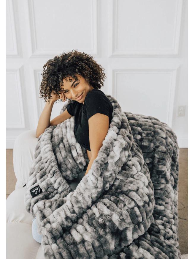 Плед из спандекса с эластичным принтом тай-дай и кроличьим мехом для осени и зимы - Толстый, теплый, мягкий