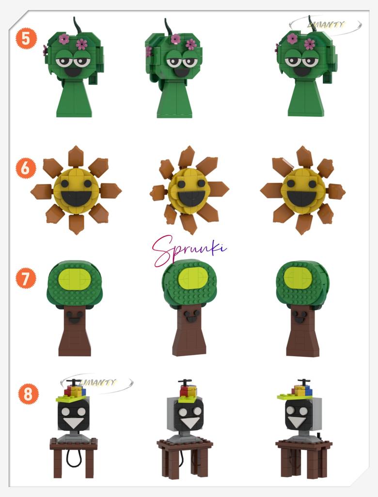 Sprunky Building Blocks Sprunki Blocks Sprunki Building Blocks Sprunki Blocks Doll Goods Toys Game Figure Building Blocks Singing Monster Horage Game