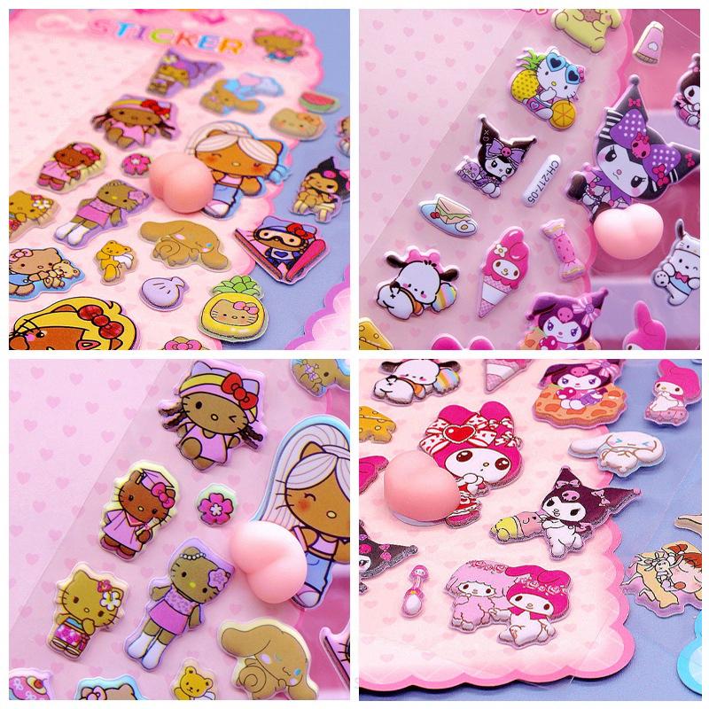 2026 New 36pcs Tanned TK Bubble Sticker Children Cartoon 3D Fart Peach Sticker Refrigerator DIY Mobile Phone Case Sticker toy