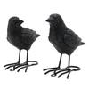 1 Pair Simulation Crow Ornament Innovative Festival Home Garden Animal Decoration Statue Resin