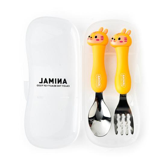 Универсальная гладкая кромка, удобная и безопасная детская обучающая ложка, вилка, набор посуды для ежедневного использования