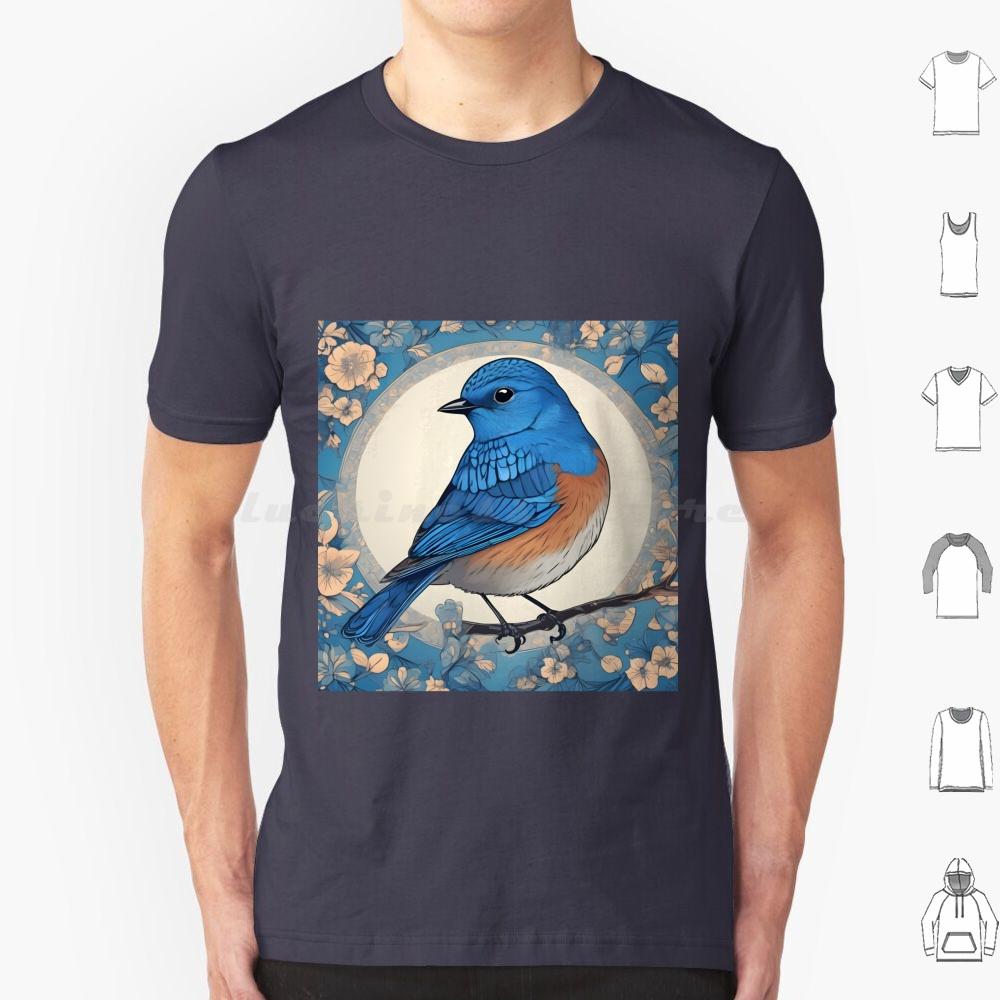 Bluebird Colour 03 T Shirt Big Size 100 Cotton Bluebird Bluebird Art Bluebird Watercolour Bluebird Design Bluebird Feathers