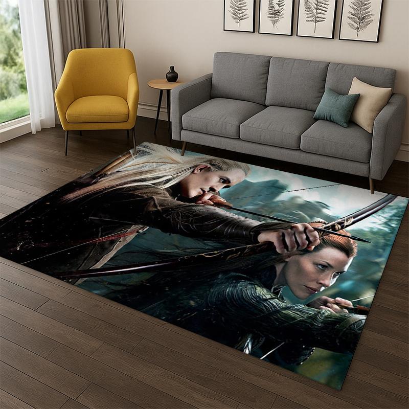 Classic L-Lord of The Rings H-Hobbit Carpet Rug for Bedroom Living Room Sofa Playroom Doormat Home Decor,Kid Area Rug Non-slip