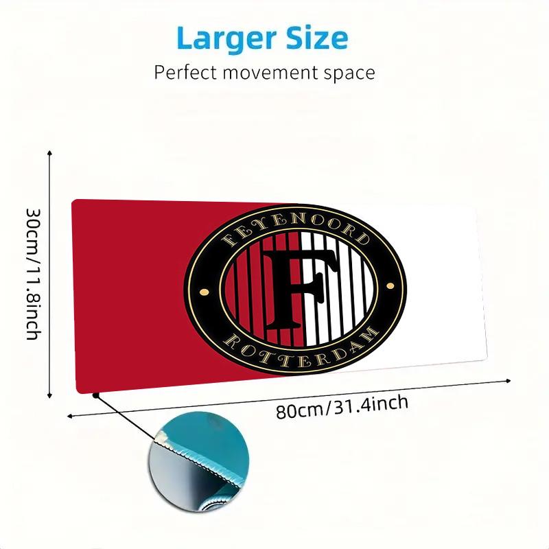 Feyenoord Rotterdam Print Cushion Non-slip Laptop Tablet Big Mousepad XXL Mat Mini PC Playmat With Lock edge