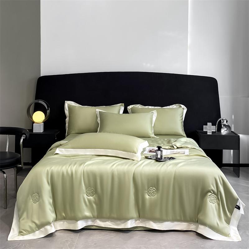 100% мытое шелковое одеяло для лета, гладкое покрывало с вышивкой и ледяным охлаждением, шелковистое одеяло для кроватей, роскошное летнее одеяло для кровати