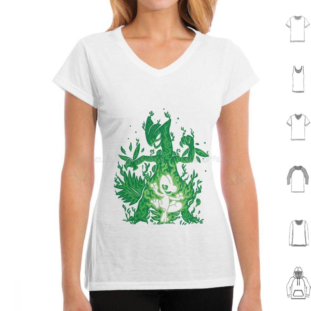 Silhouette : Grass Lizard Evolution T Shirt Big Size 100% Cotton Silhouette Evolution Generation 3 Pókèmón P ? K ? Chü Tr ? ? ?