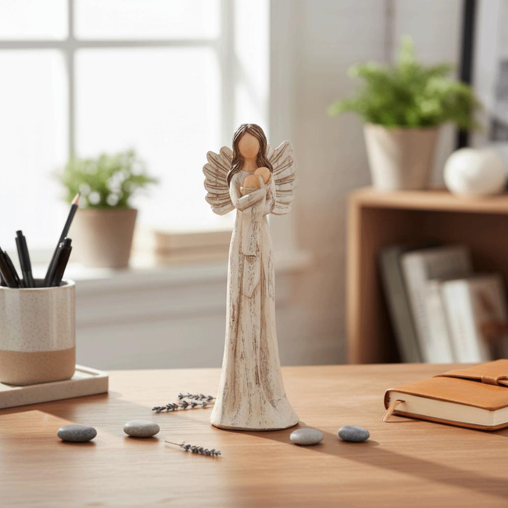 Handmade Angel Figure Statue Resin Modern Art Crafts Vintage Angel Sculpture Model Entrance