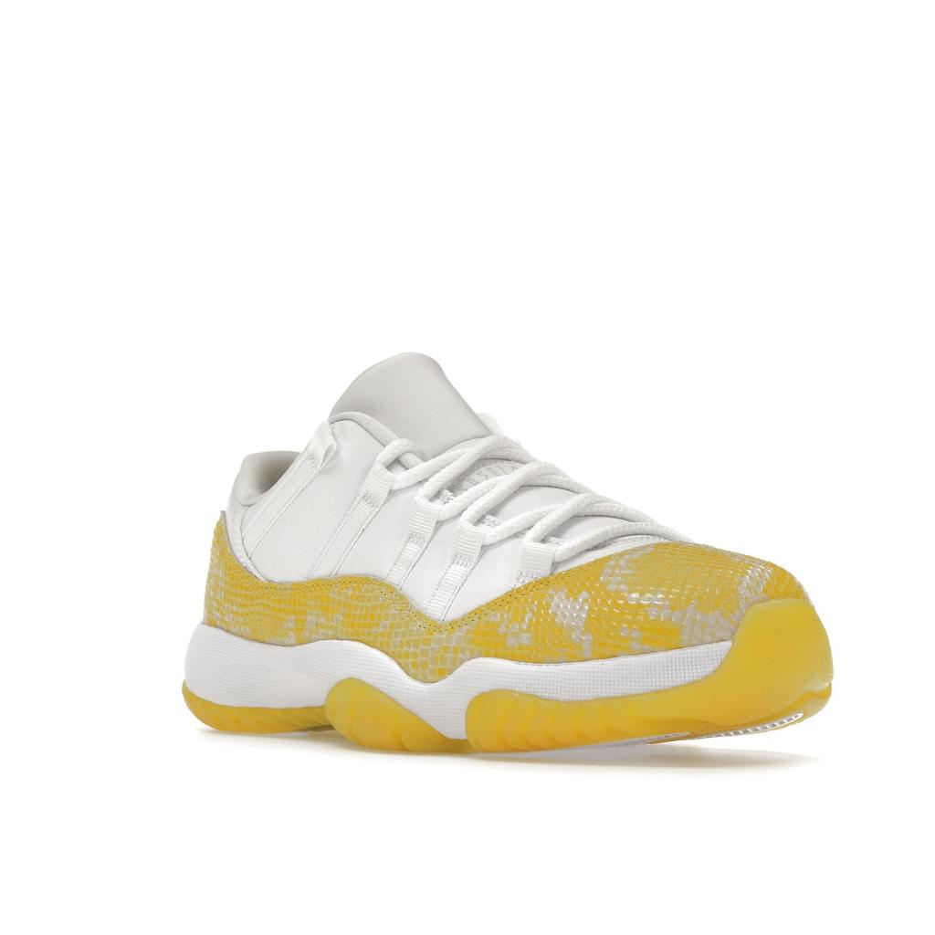 Air Jordan 11 Low Yellow Snakeskin Women Sneakers White Tour-Yellow Sail AH7860-107