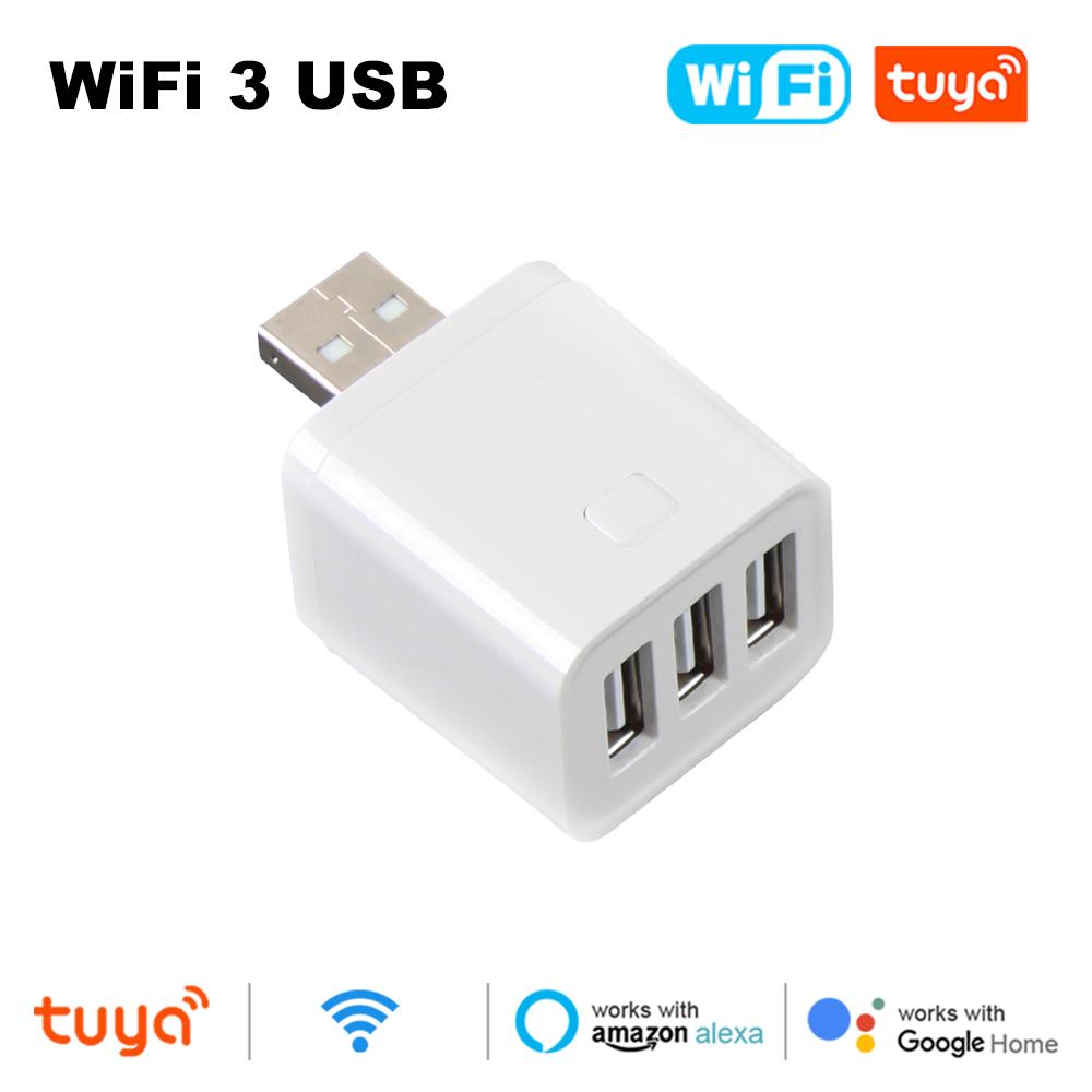Tuya 1/2/3 Gang Smart USB Adapter WiFi Zigbee Plug APP Timing Control Switch 5V Mini DIY Controller Works With Alexa Google Home