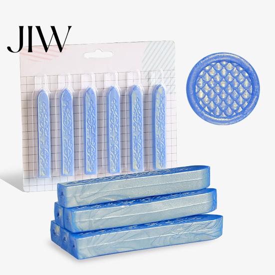 Aurora Color Melting Wax Strips 6PCS Sealing Sticks, Multi-color Gradient Strips, Without Premium for Seal Stamping Core Stamp, Envelopes And