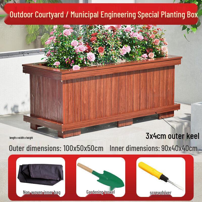 Outdoor Treated Wood Planter Box