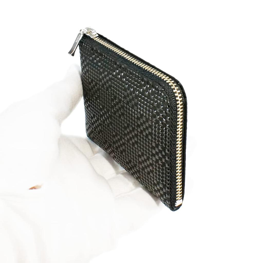 Indenya Inden Coin Purse F Coin Purse 08 Deerskin Black X Black Lacquer Small Checkered Pattern 1008-01-167