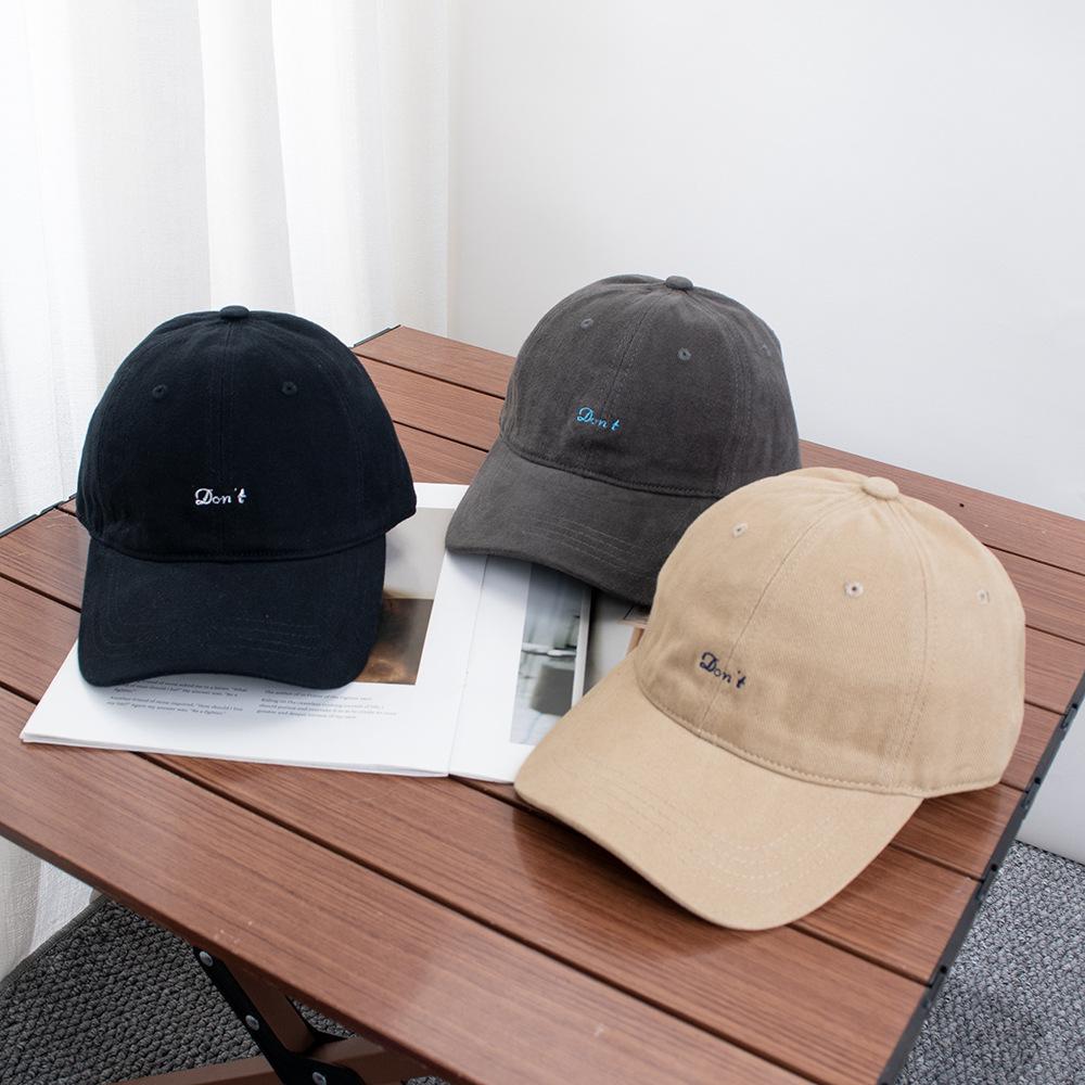 Simple letter embroidery autumn and winter polished cotton baseball cap women's street versatile travel shading show face small cap