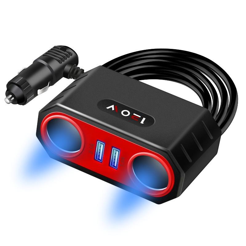 3 гнезда автомобильного прикуривателя, разветвитель, двойное USB-зарядное устройство для автомобиля, быстрое зарядное устройство 120 Вт, 12 В, 24 В, автомобильный адаптер для зарядного устройства для телефона, GPS, видеорегистратора