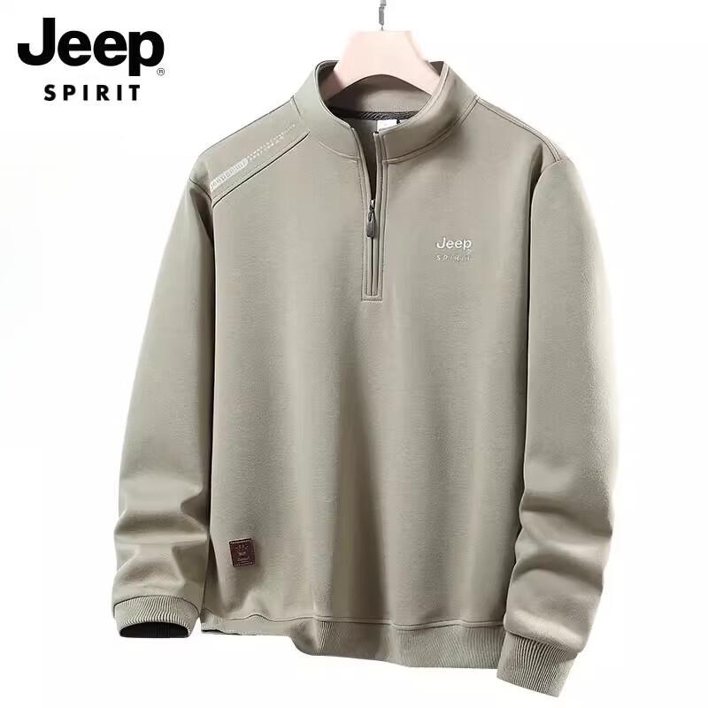 Мужской свитшот JEEP SPIRIT с воротником-стойкой и застежкой-молнией до середины