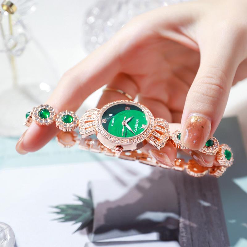 Браслет из халцедона Douyin, Королевские украшения, Модные женские кварцевые часы