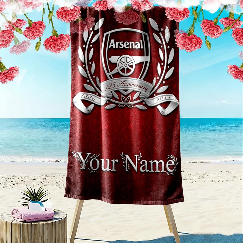 Пляжное полотенце с индивидуальным логотипом ФК Арсенал, Большое, Мягкое, Быстросохнущее, для Пляжа, Кемпинга, Плавания