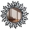 Rust Proof & Weather Proof Round Wall Mirror - Ideal Mirror for Living Room, Foyer Entryway, Wash Basin Area Shiny Black, 61 Cms | 24 Inches 1 Piece