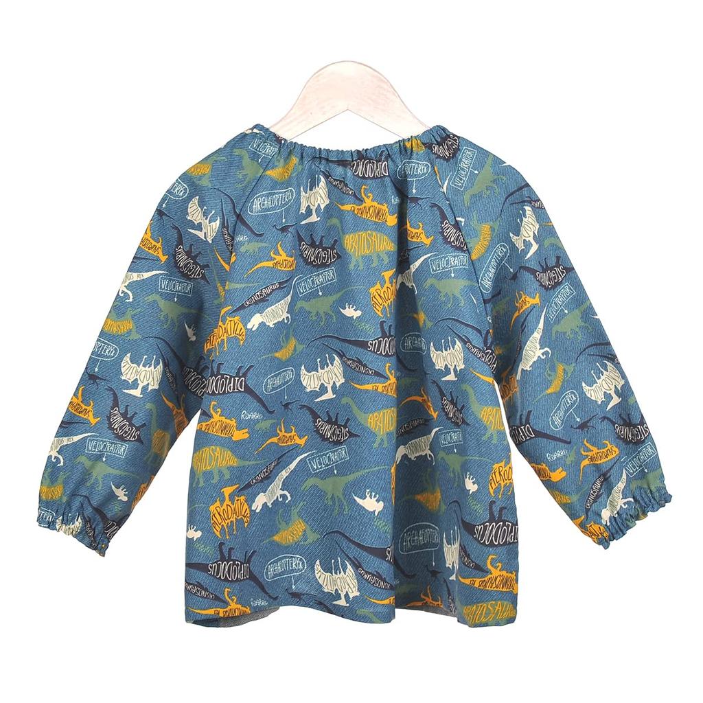 Детский халат с рисунком динозавра, синий, 100 см [Kusuguru Japan] KSM204-01