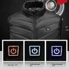 Men Heated Puffer Vest USB Electric Graphite Heating Windproof Thermal Waistcoat Winter Outdoor Activities Down Cotton Vest Coat