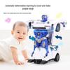 TikTok Transforming Police Car Robot - Children's Electric Rotating Toy