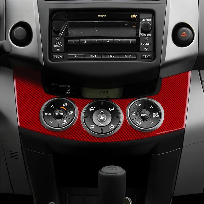 Real Soft Carbon Fiber Sticker For Toyota RAV4 2006 2007 2008 2009 2010 2011 2012 LHD RHD Car Central Control AC Frame Trim.