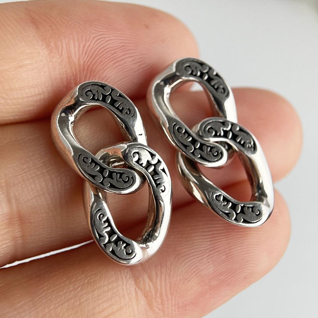 925 Sterling Silver Vintage Earrings For Women Trendy Simple Retro Chain Earring Jewelry Prevent Allergy Party Accessories Gift