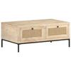 VidaXL Coffee Table 90x50x37 Cm Mango Wood and Natural Cane