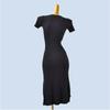 Pure Color Knitting Mid Length Long Length Dress Women's Summer New Arrival High Waist Slim Looking All-Matching A- Line Skirt Midi Dress