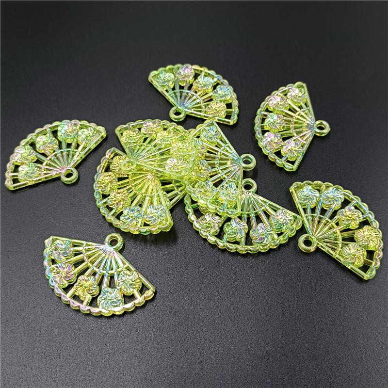 Rose Fan Loose Beads 10/20pcs Fashion Handmade Materials Leaf Loose Beads DIY Jewelry Accessories AB Color Gilded Edge Jewelry