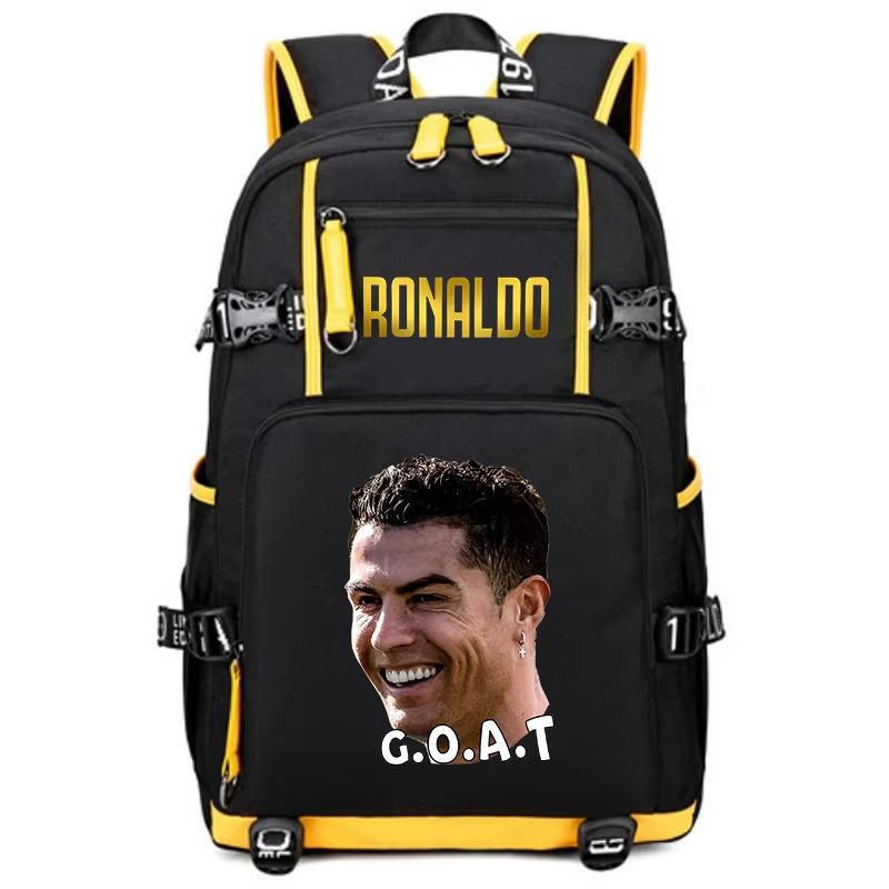 Football Star Peripheral Personality Print Youth Backpack Large Capacity Student Bag