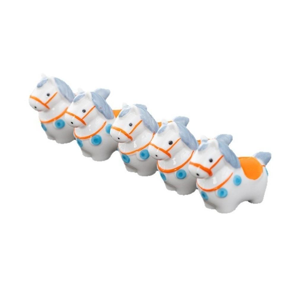 Chinese Style Porcelain Chopstick Rack Animal Ceramic Spoon Holder Zodiac Horse Year